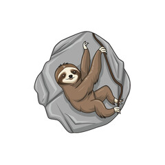 Cute Sloth Activities Vector Illustration