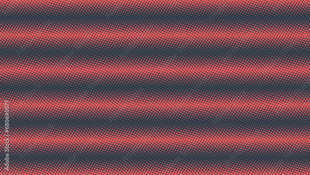Poster pop art dots wavy halftone pattern straight lines vector textured red dark blue abstract background.