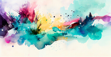 Watercolor background, abstract artwork, spalsh. AI generate