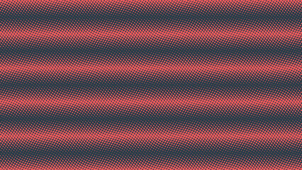 Pop Art Dots Wavy Halftone Pattern Straight Lines Vector Textured Red Dark Blue Abstract Background. Dot Work Design Contrast Graphic Subtle Striped Texture. Half Tone Minimalistic Art Wallpaper
