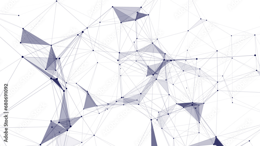 Leinwandbilder Blue network connection structure. Science background. Abstract digital background. Big data visualization. Vector illustration.