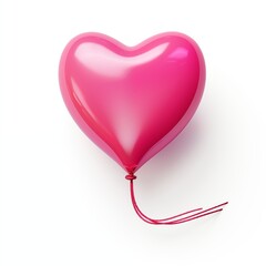Decorative Heart shape balloon on white background. Party Balloons event design. AI generated