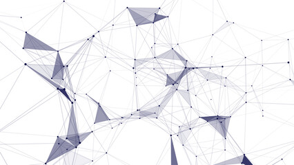 Blue network connection structure. Science background. Abstract digital background. Big data visualization. Vector illustration.