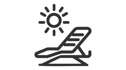 Sunbed line icon. Simple outline style
