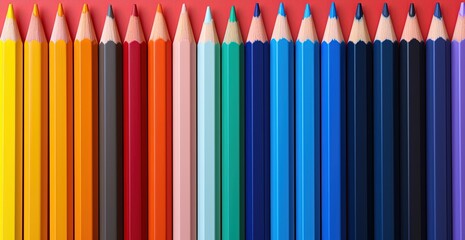 abstract background of color pencil close up top view, Generative Ai