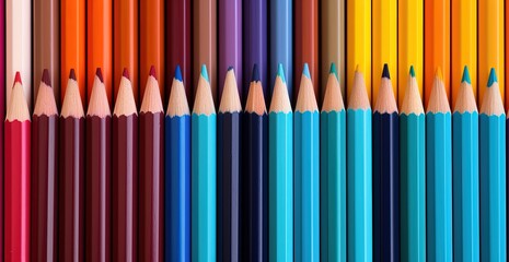 abstract background of color pencil close up top view, Generative Ai