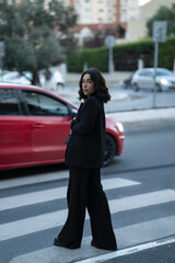 Fototapeta premium person walking on the street