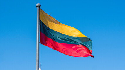 Lithuania flag against the sky