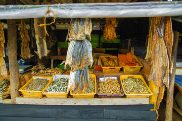 Fish sellers market in Trincomalee, Sri Lanka.
