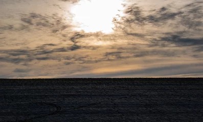 Foto auf Alu-Dibond landscape with snow and a little sunset. © yvet