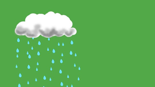 Rain Cloud Animation, Green Screen