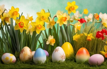 Fototapeta premium easter eggs 