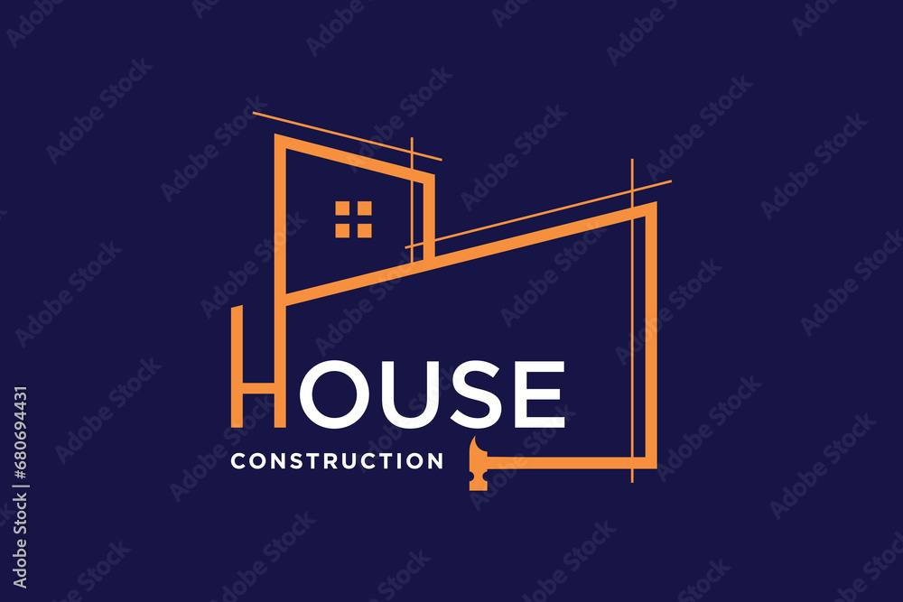 Poster House service design element vector icon with creative concept idea