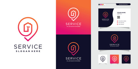 House service design element vector icon with creative concept idea - obrazy, fototapety, plakaty