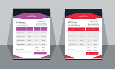 vector modern simple invoice design template,
