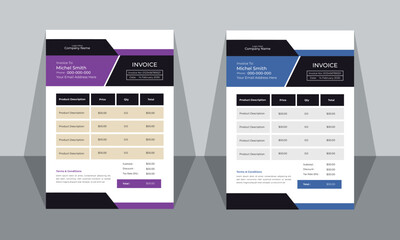 vector modern simple invoice design template,
