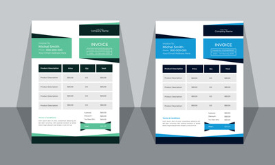 vector modern simple invoice design template,
