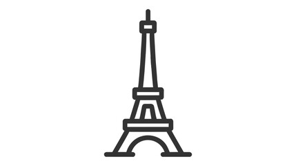 Eiffel Tower Paris france Black Silhouette logo design Vector Illustration