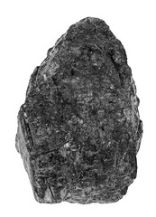 Large coal lump isolated on a white background. Single piece of black coal.