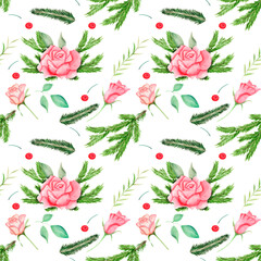 New year watercolor seamless pattern hand drawn The watercolor style will perfectly match your design.