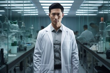 Portrait of a young Asian scientist in a laboratory