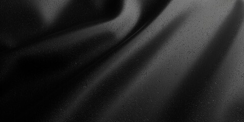 Close up of thick black old used leather with wrinkles, fashion background frame filling