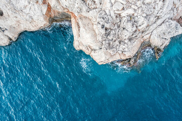 Aerial view of sea scape and fantastic Rocky coast, Turkey