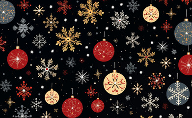 Joyful Christmas Pattern with Iconic Holiday Elements