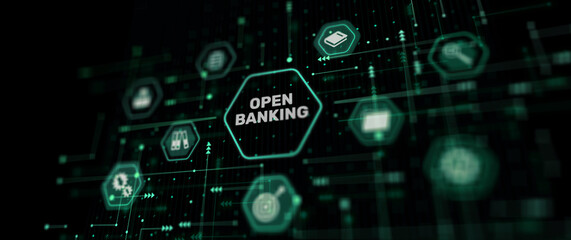 Open banking. Technology Finance concept. Abstract background
