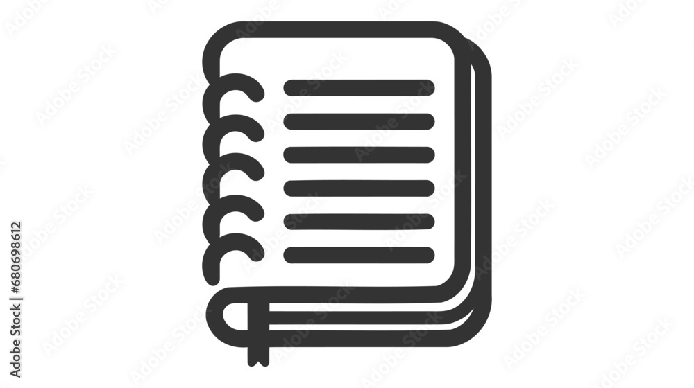 Poster notepad line icon. notebook linear style sign for mobile concept and web design. diary book outline 