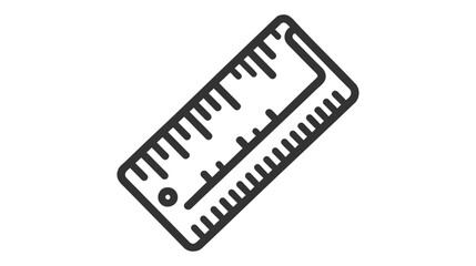Vector icon of ruler on white background