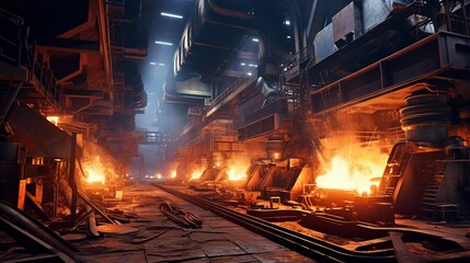 Metallurgical industry, steel mill interior