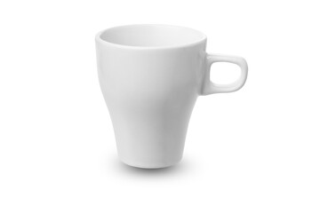 White cup isolated on white background.