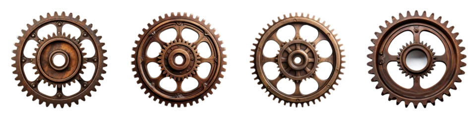 Poster Rusty old cog wheel Hyperrealistic Highly Detailed Isolated On Transparent Background Png File © Wander Taste