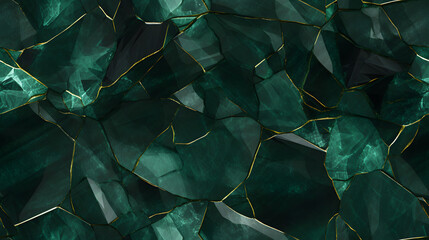 Rich emerald green with golden veins, seamless natural texture