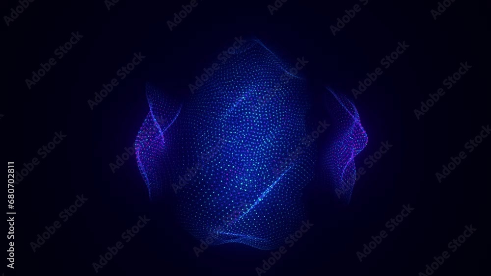 Aufkleber technology blue sphere with connecting dots and lines. digital abstract network structure. 3d render