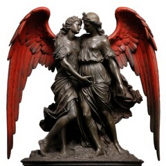 Fototapeta premium The Eternal Struggle: Embracing Duality, Battling Inner Forces, angels and demons, generative AI