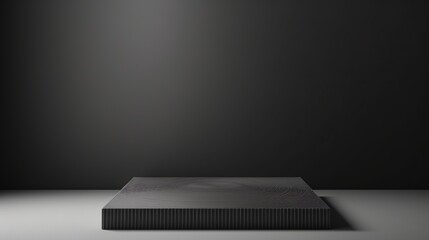 Black matte podium product display platform for presentation. AI generated