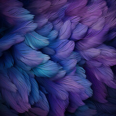Fototapeta premium Layered Blue and Purple Feathers Background