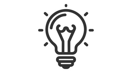 Creative idea flat line icon. Brain in lightbulb vector illustration. Thin sign of innovation, solution, education logo