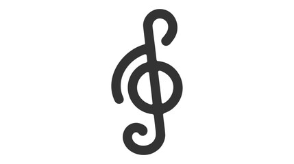 Vector Clef Musical Note icon on white background - obrazy, fototapety, plakaty