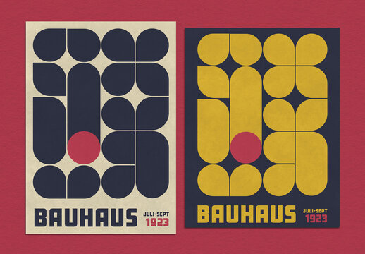 Bauhaus Poster Layout Design in Minimal Style