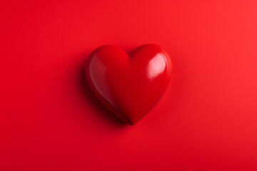 Red heart shape on red background. Happy Valentines Day	
