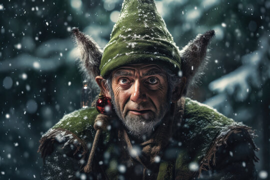 Nordic folklore - portrait of a nisse tomte tomtenisse, tonttu (Generative AI)
