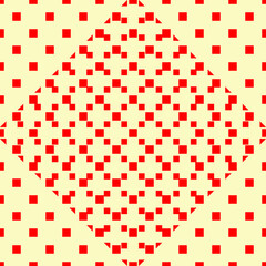 Fototapeta premium Geometric ornate. Checks seamless pattern. Checkered ornament. Squares illustration. Tiles wallpaper. Ethnic motif. Spots background. Diamonds digital paper. Rhombuses textile print. Abstract vector