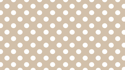 Beige seamless and white polka dots pattern