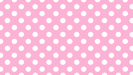 Pink seamless and white polka dots pattern