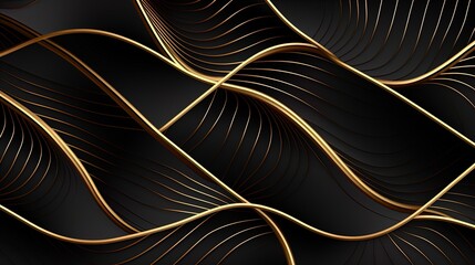 Vector illustration of a luxurious gold colored geometric line pattern.