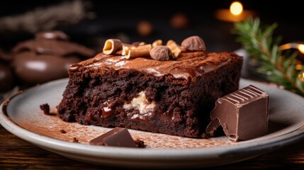 Сhocolate cake brownie dessert bakery wallpaper background