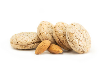 Almond cookie Acibadem with almond isolated on white background, turkish